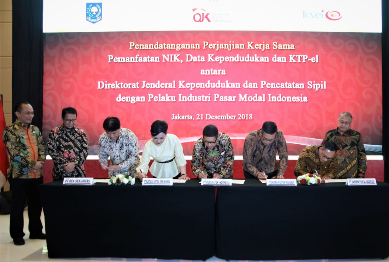 Pembukaan Rekening Investasi, KSEI dan 105 Pelaku Pasar Modal Kerja Sama Pemanfaatan Data Ditjen Dukcapil