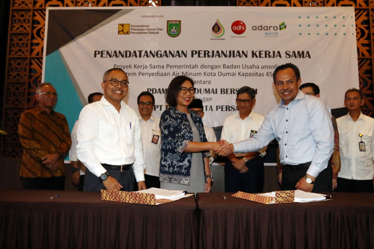 ADHI Tandatangani Perjanjian Kerja Sama Proyek Penyediaan Air Minum di Dumai