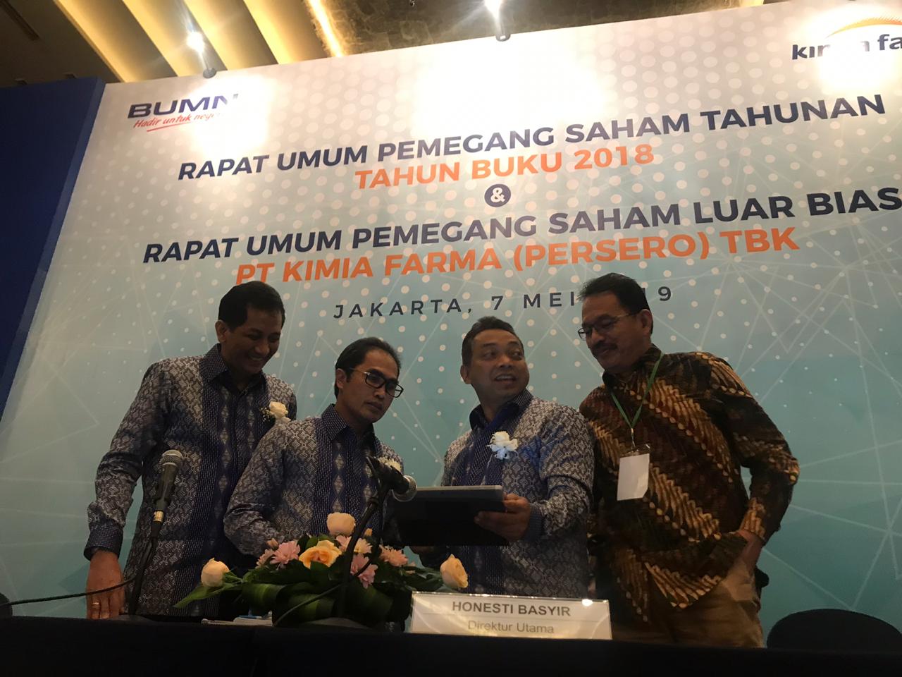 PT Kimia Farma (KAEF) Bagi Dividen 20 Persen dari Laba Bersih 2018