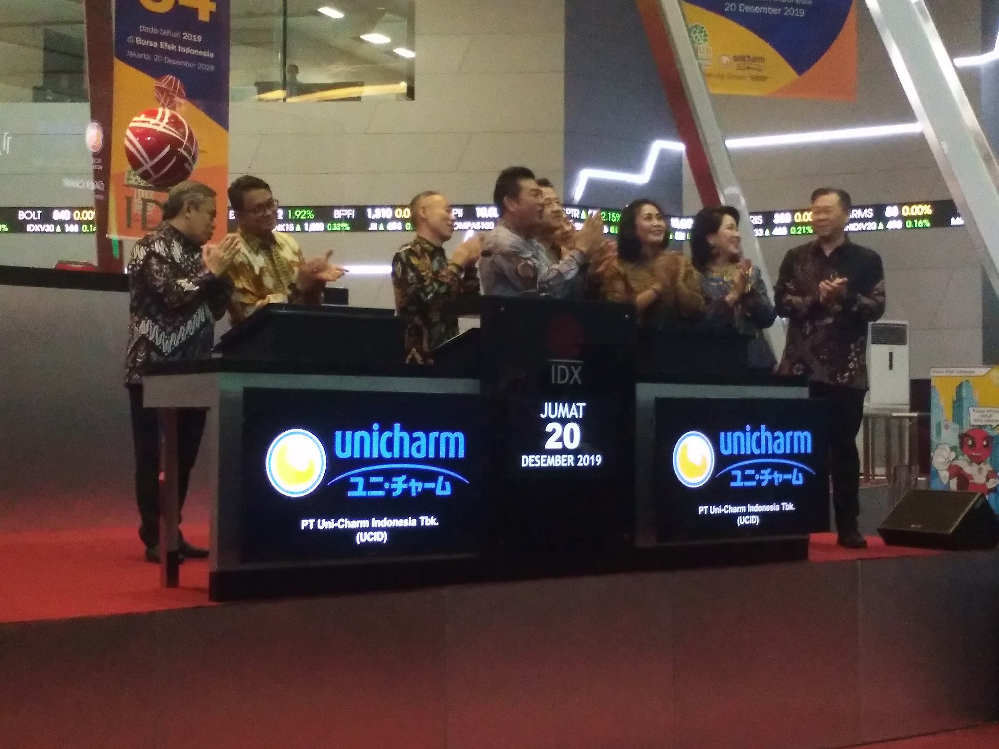 Listing Perdana di BEI, Harga Saham Unicharm (UCID) Naik 10 Persen