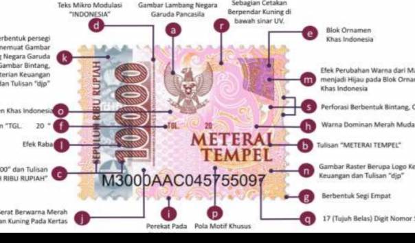 Meterai Baru Rp10.000 Resmi Dirilis, Ini Tampilannya