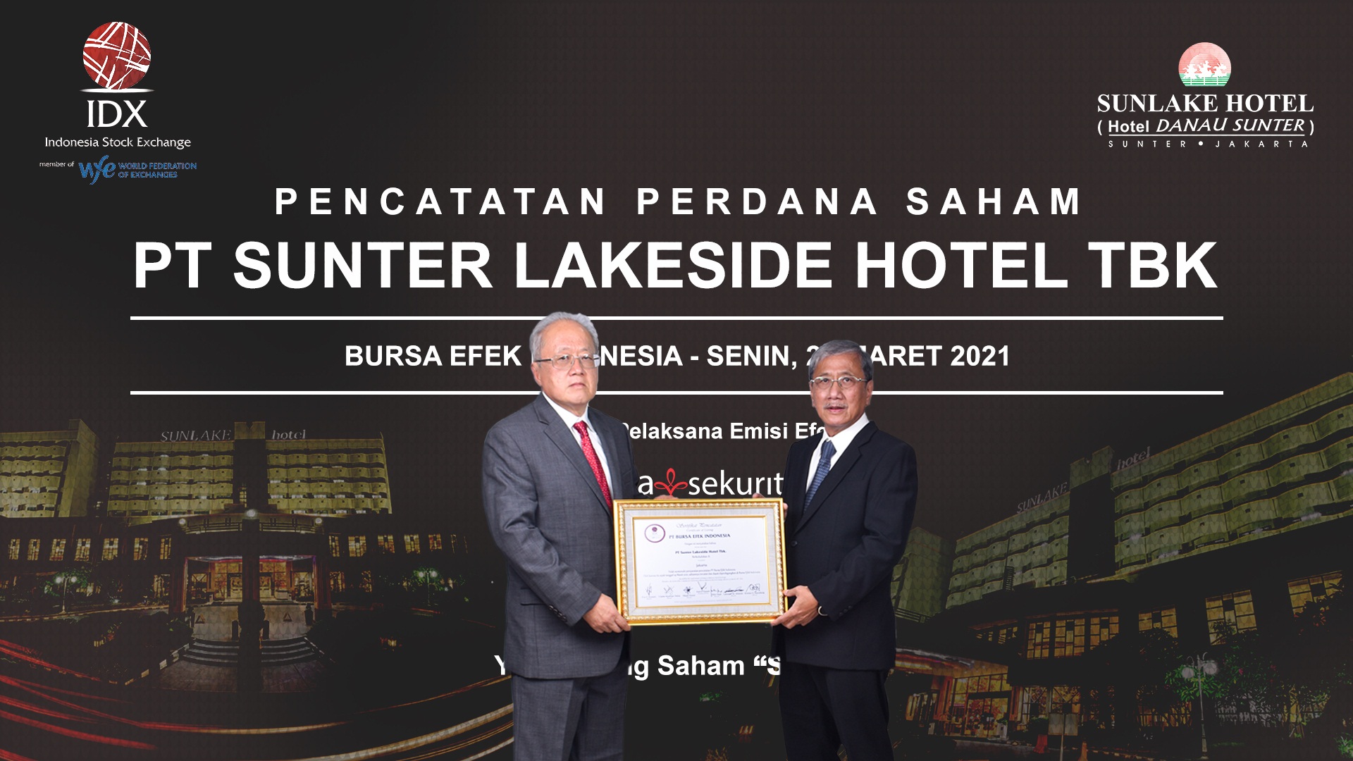 Lagi, Salah Satu Pengendali Hotel di Sunter (SNLK) Lepas 5 Juta Saham. Cek Harga Jualnya