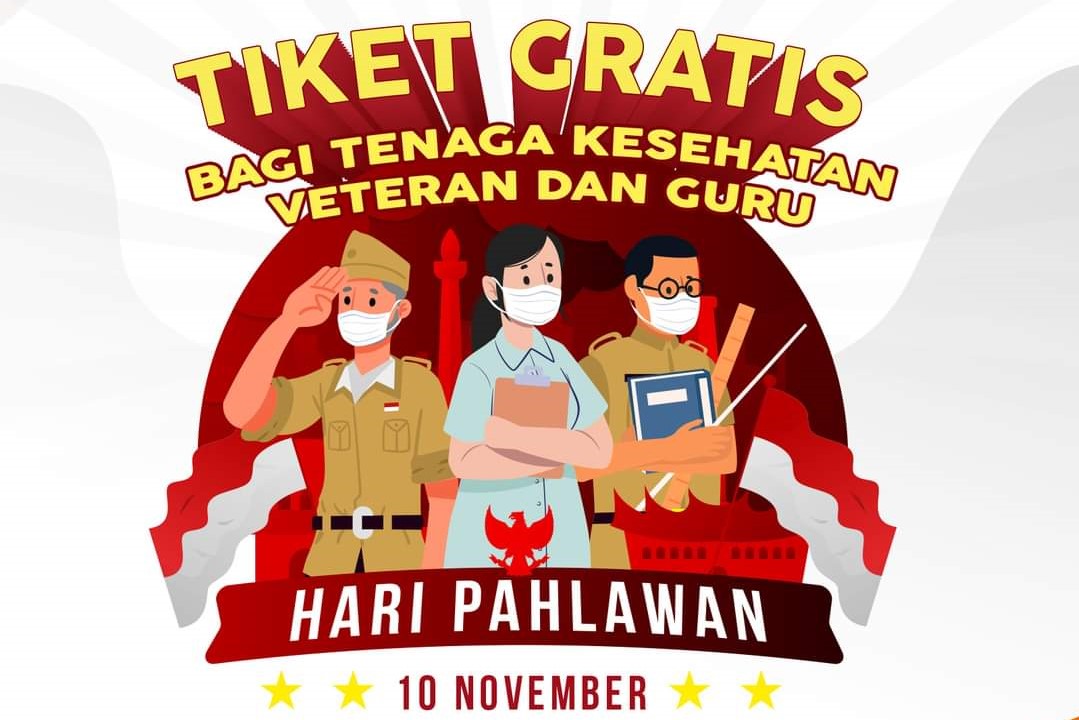 Sambut Hari Pahlawan, PT KAI Gratiskan KA Bagi Guru, Nakes dan Veteran