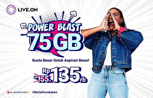 Penuhi Kebutuhan Internet Anak Muda, Live.On Luncurkan Paket Power Blast 75GB