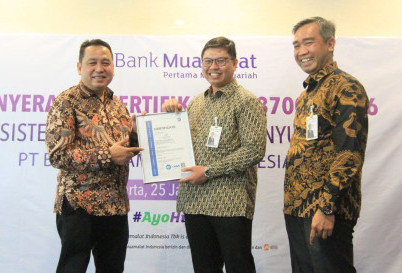 Terapkan Sistem Manajemen Antisuap, Bank Muamalat Raih Sertifikasi ISO 37001:2016 