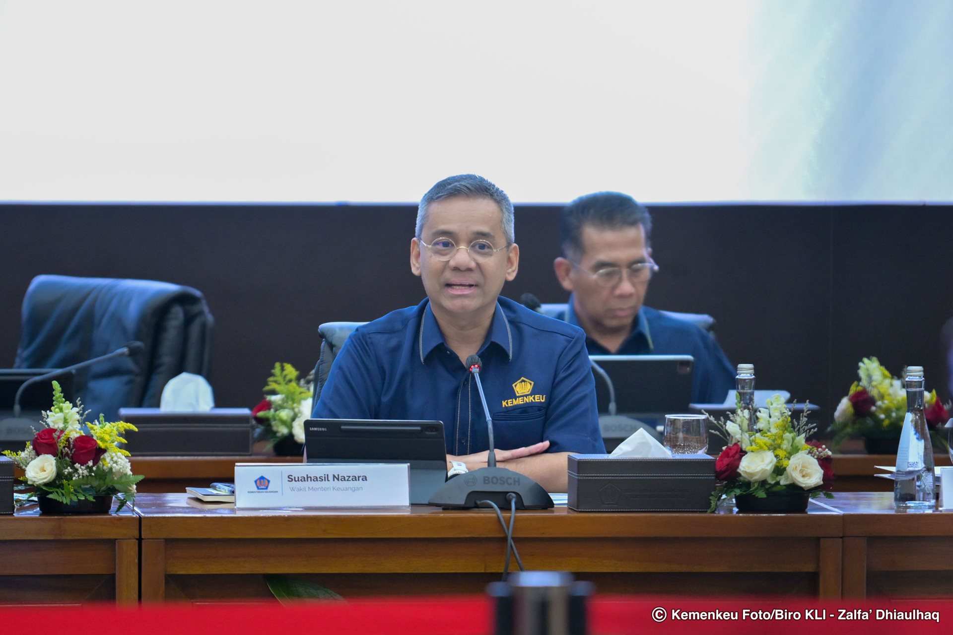Wamenkeu Suahasil dalam konferensi pers APBN Kita di Jakarta pada Rabu (30/4). Realisasi Belanja Negara per Maret 2025 Rp620,3 Triliun