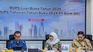 Rapat Umum Pemegang Saham Tahunan (RUPST) Bank DKI Tahun Buku 2024 yang digelar pada Rabu (30/4/2025). Dok. Bank DKI. VIVA. Bank DKI Bagikan Dividen Rp249 Miliar, Rp529M Pengembangan Usaha