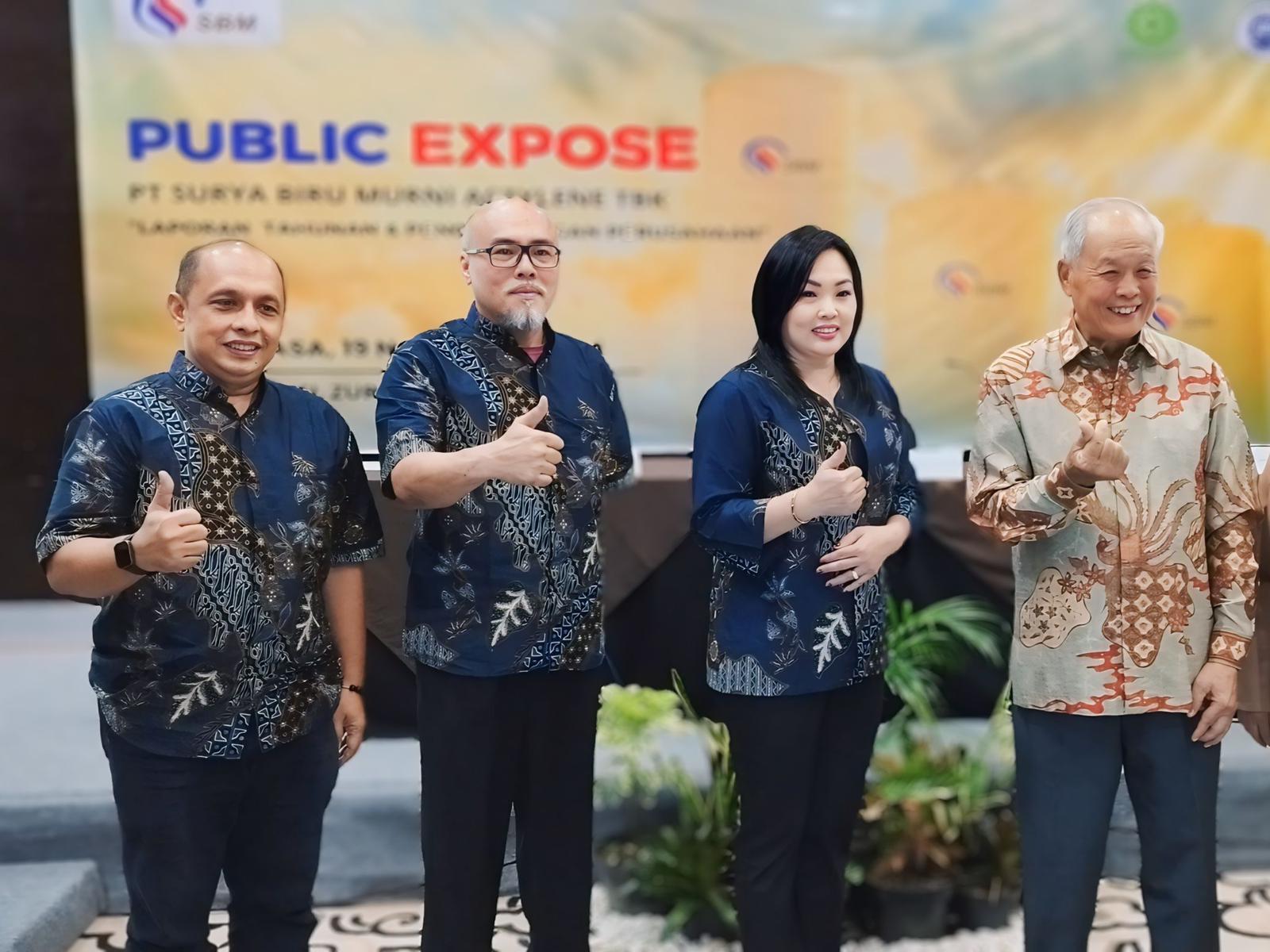 Pengurus Surya Biru Murni di sela-sela public expose perseroan. FOTO - ISTIMEWA Industri Bergairah, SBMA Kuartal I-2025 Catat Penjualan Rp32 Miliar