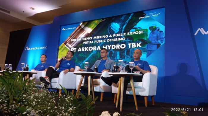 Manajemen ARKO ketika paparan kinerja. Arkora Hydro (ARKO) Teken Transaksi Rp121,5M