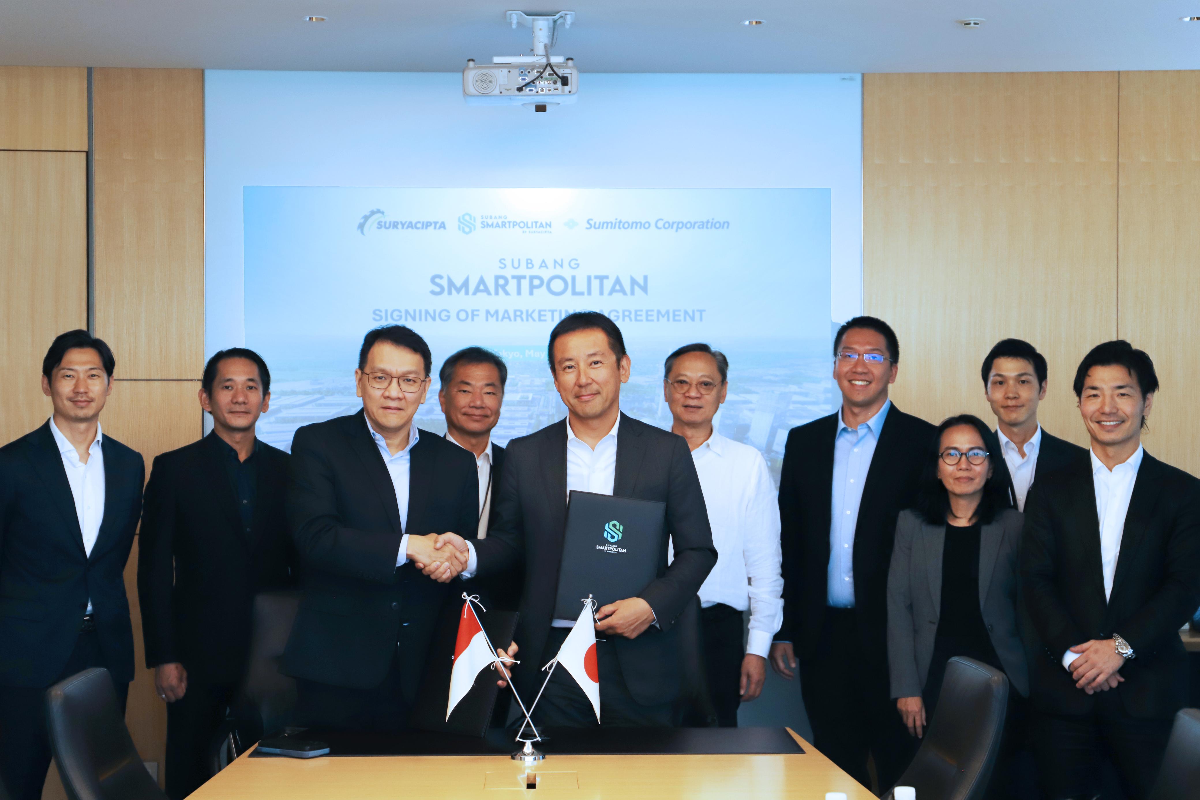 Manajemen Suryacipta usai tanda tangan kemitraan bersama Sumitomo. FOTO - ISTIMEWA Pikat Investor Jepang, Suryacipta (SSIA) Kembali Gandeng Sumitomo