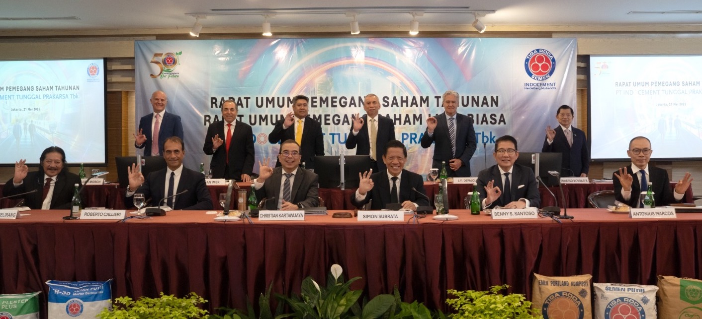 Pengurus Indocement setelah pelaksanaan Rapat Umum Pemegang Saham Tahunan tahun buku 2024. FOTO - ISTIMEWA Catat! Ini Jadwal Dividen Indocement (INTP) Rp259 per Lembar