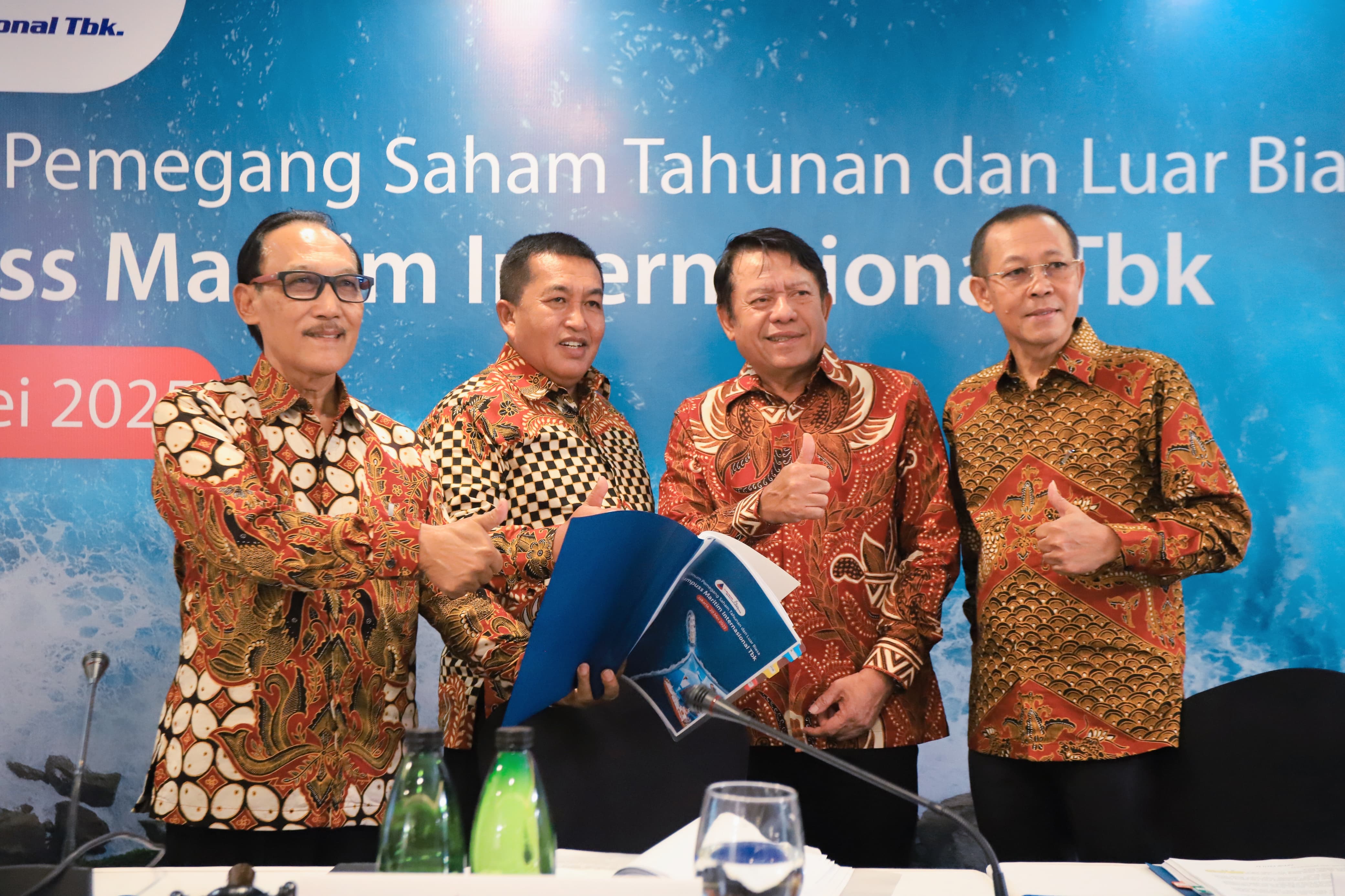 Jajaran manajemen PT Humpuss Maritim Internasional Tbk. (HUMI) setelah RUPS. DOK/ISTIMEWA Menakar Ambisi HUMI Menjadi ESG Leader di Industri Pelayaran