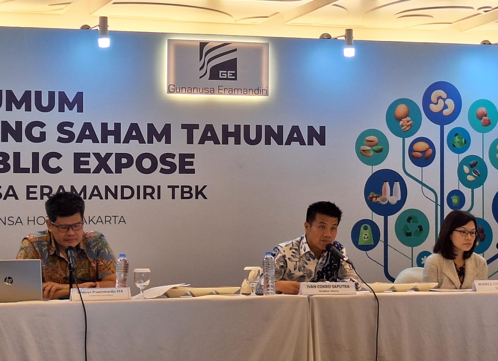 Manajemen GUNA ketika menggelar Paparan Publik. Gunanusa Eramandiri (GUNA) Restui Bagi Dividen Rp17,95M