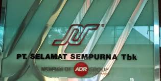 Potret signage logo dari Selamat Sempurna TBK. (SMSM). Selamat Sempurna (SMSM) Bagikan Dividen Rp40 per Saham