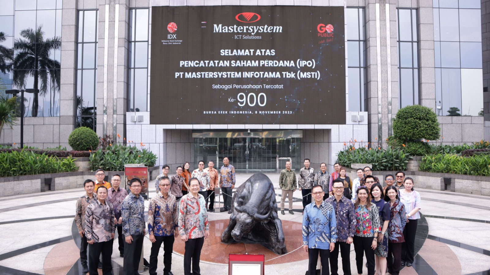 Emiten MSTI saat agenda perdana pencatatan sahamnya di Bursa Efek Indonesia (BEI). MSTI Setujui Dividen Rp118 per Saham, Yield Tembus 8,19 Persen