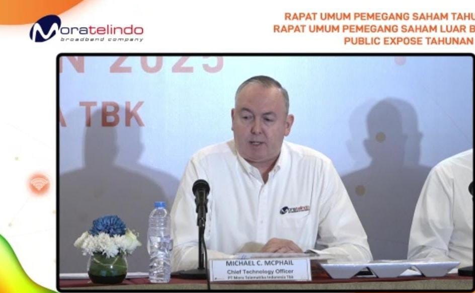 Manajemen MORA ketika paparan kinerja. Grup Sinarmas Moratelindo (MORA) Ungkap Ekspansi Besar di 2025