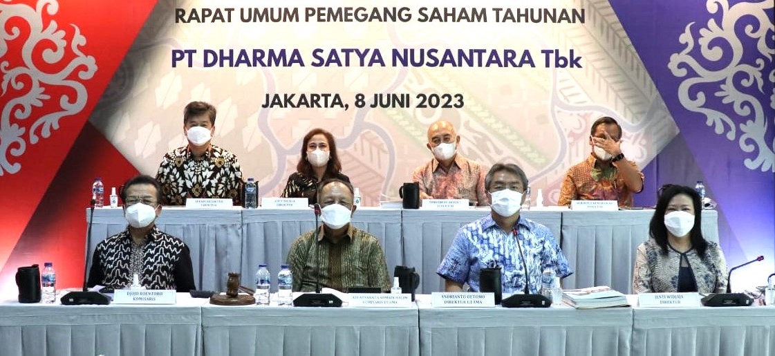 Pengurus Dharma Satya di sela-sela pelaksanaan RUPS Tahunan perseroan. FOTO - ISTIMEWA Pelototin! Berikut Rentetan Jadwal Dividen DSNG Rp24 per Lembar