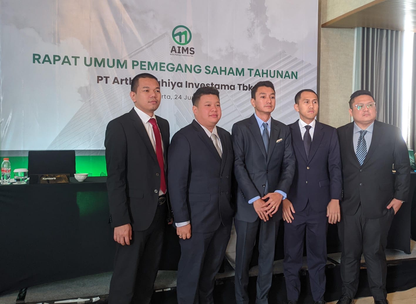 Manajemen perseroan PT Artha Mahiya Investama Tbk. (AIMS). FOTO - EmitenNews.com/Akhmad Jiharka. AIMS Bakal Right Issue Buat Akuisisi Industri Eco-Friendly