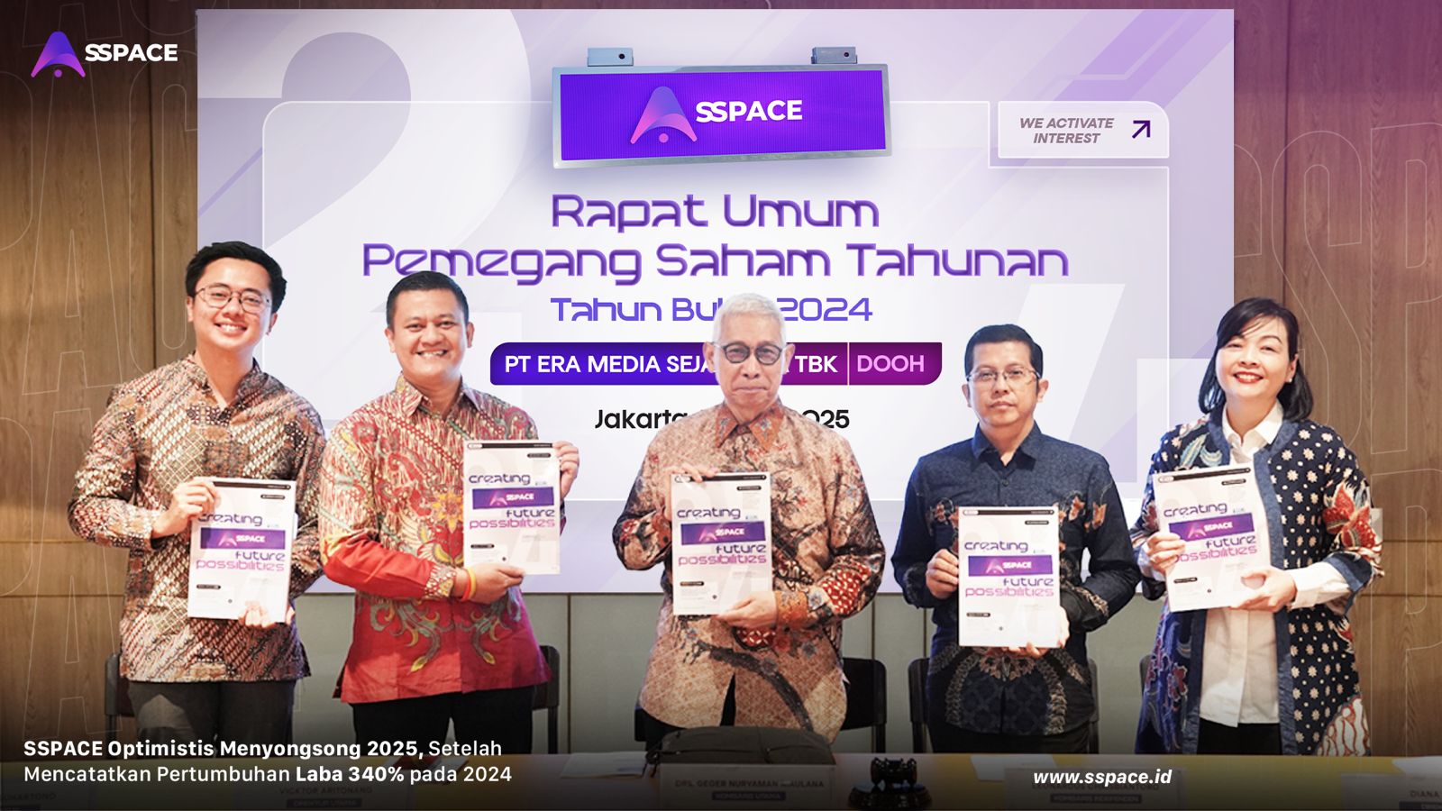 Jajaran Manajemen PT Era Media Sejahtera Tbk (DOOH) saat RUPS tahun buku 2024. DOK/ISTIMEWA Era Media Sejahtera (DOOH) Fokus Penguatan Modal dan Inovasi Digital