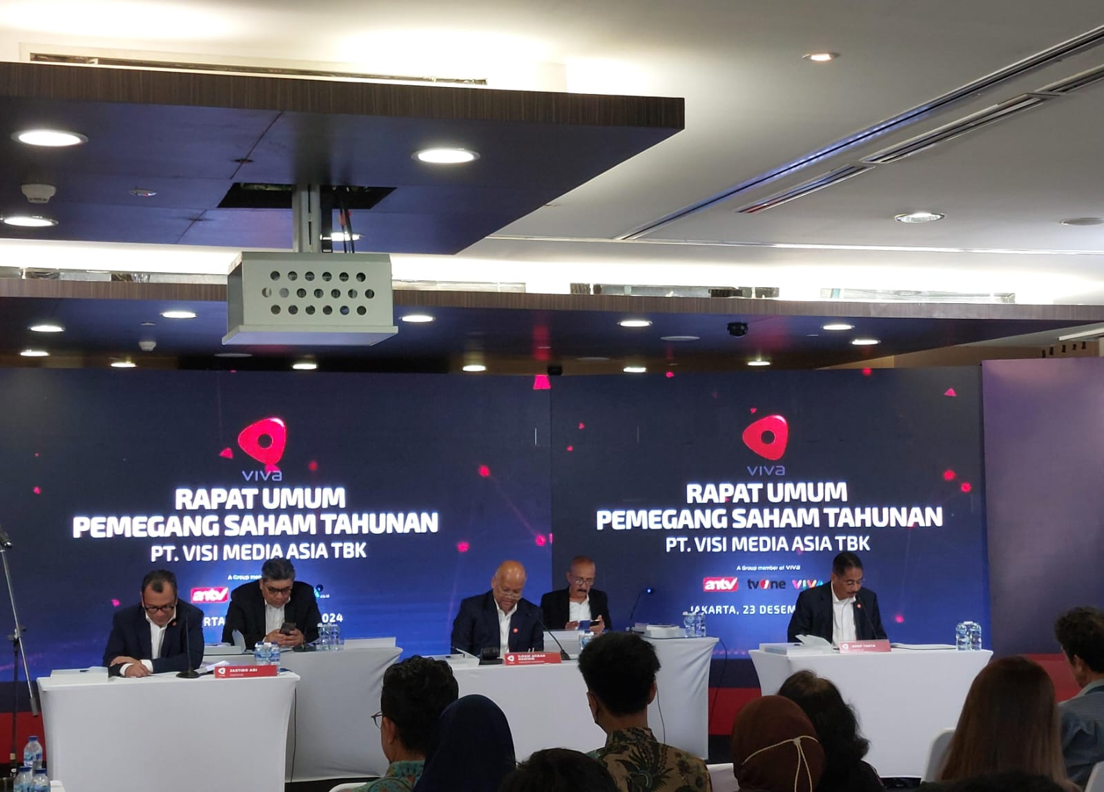 Suasana RUPS tahunan Visi Media Asia. FOTO - ISTIMEWA Susut Tipis, Grup Bakrie (MDIA) 2024 Boncos Rp942,67 Miliar