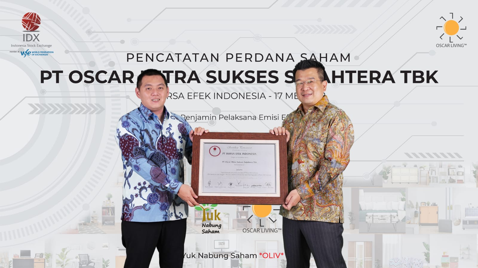 Manajemen OLIV ketika mencatatkan sahamnya di BEI BEI Layangkan Surat ke Oscar Mitra (OLIV)