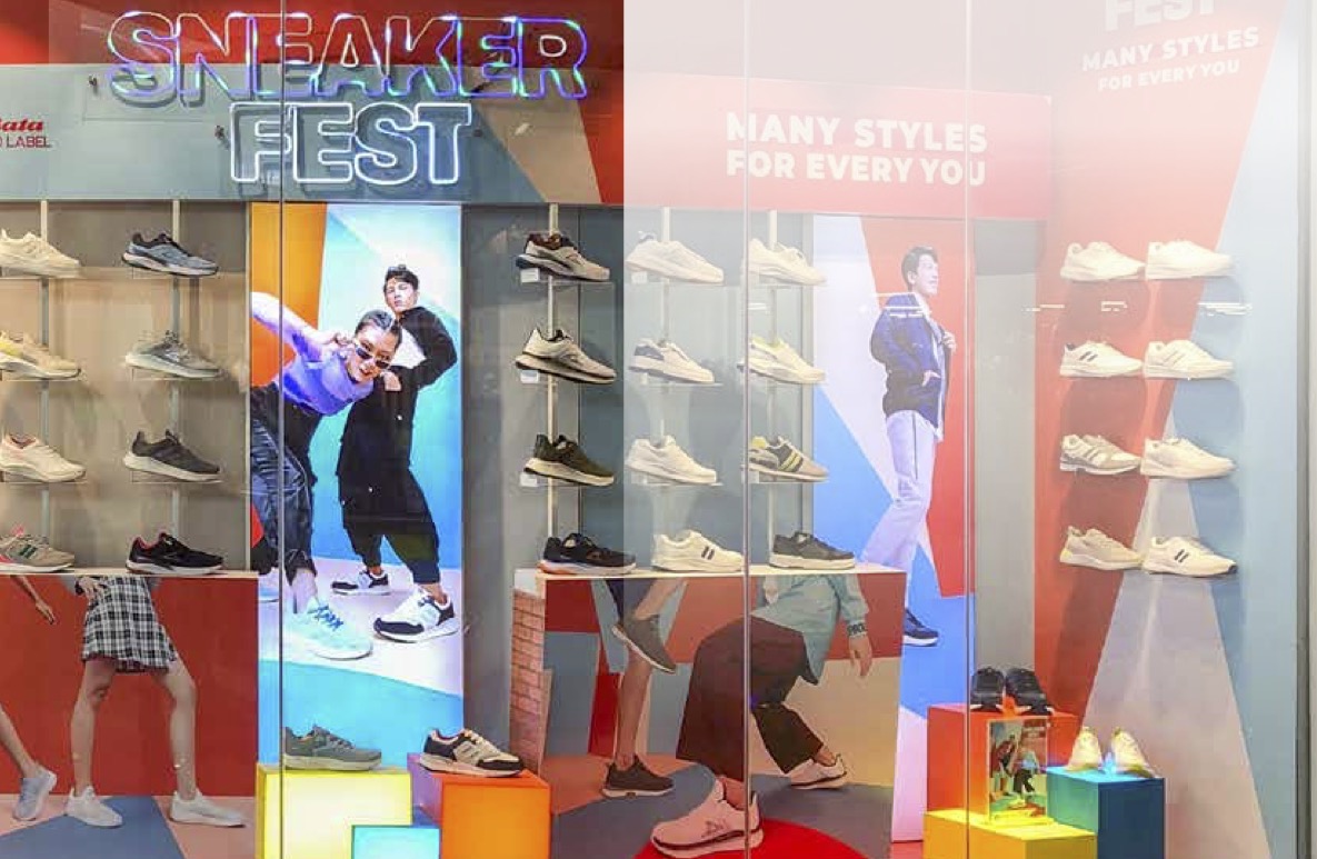 Etalase produk Sepatu Bata memenuhi ruang pamer salah satu pusat belanja. FOTO - ISTIMEWA Makin Bengkak, BATA Kuartal I-2025 Defisit Rp56,61 Miliar