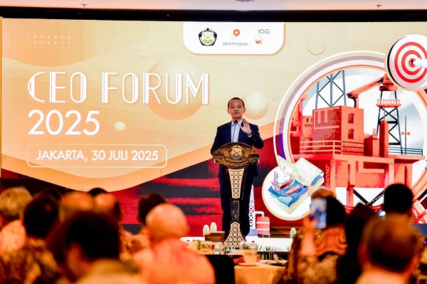 Menteri ESDM Bahlil Lahadalia pada gelaran CEO Forum 2025 di Kantor SKK Migas Jakarta, Rabu (30/7).(Foto: Kementerian ESDM) Genjot Lifting Migas, Bahlil Kebut Izin Yang Masih Berproses