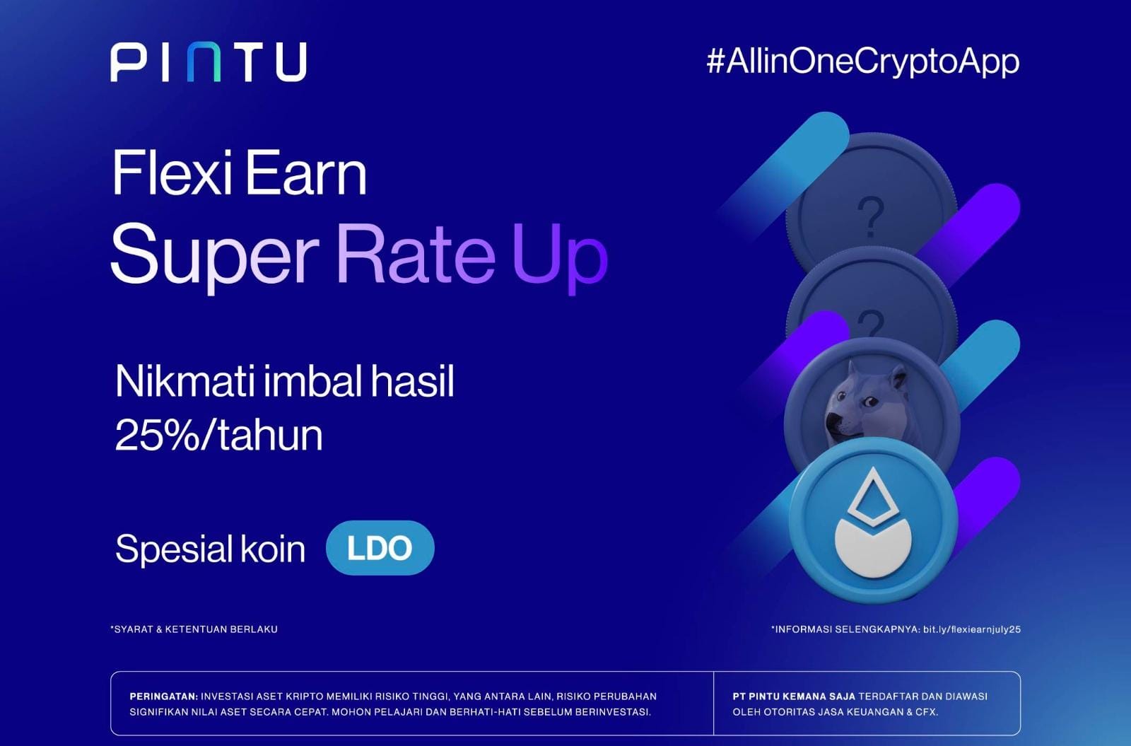 Aplikasi Kripto dari PINTU. PINTU Beri Imbal Hasil Fitur Flexi Earn, Ini Besarannya