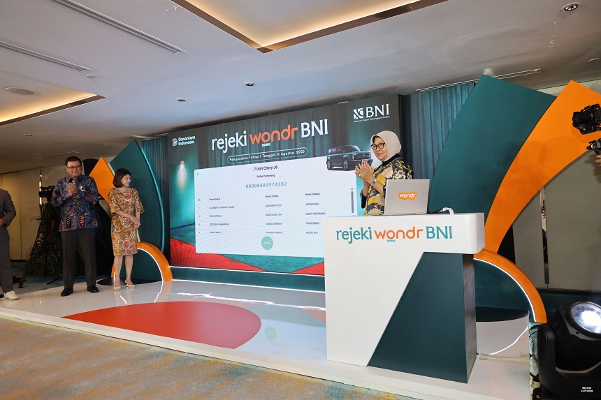 PT Bank Negara Indonesia (Persero) Tbk atau BNI mengumumkan pemenang tahap pertama program undian Rejeki wondr BNI pada 11 Agustus 2025 di Grha BNI, Jakarta. Program loyalitas yang berlangsung sejak April 2025 hingga akhir Januari 2026 BNI Umumkan Pemenang Undian Rejeki wondr