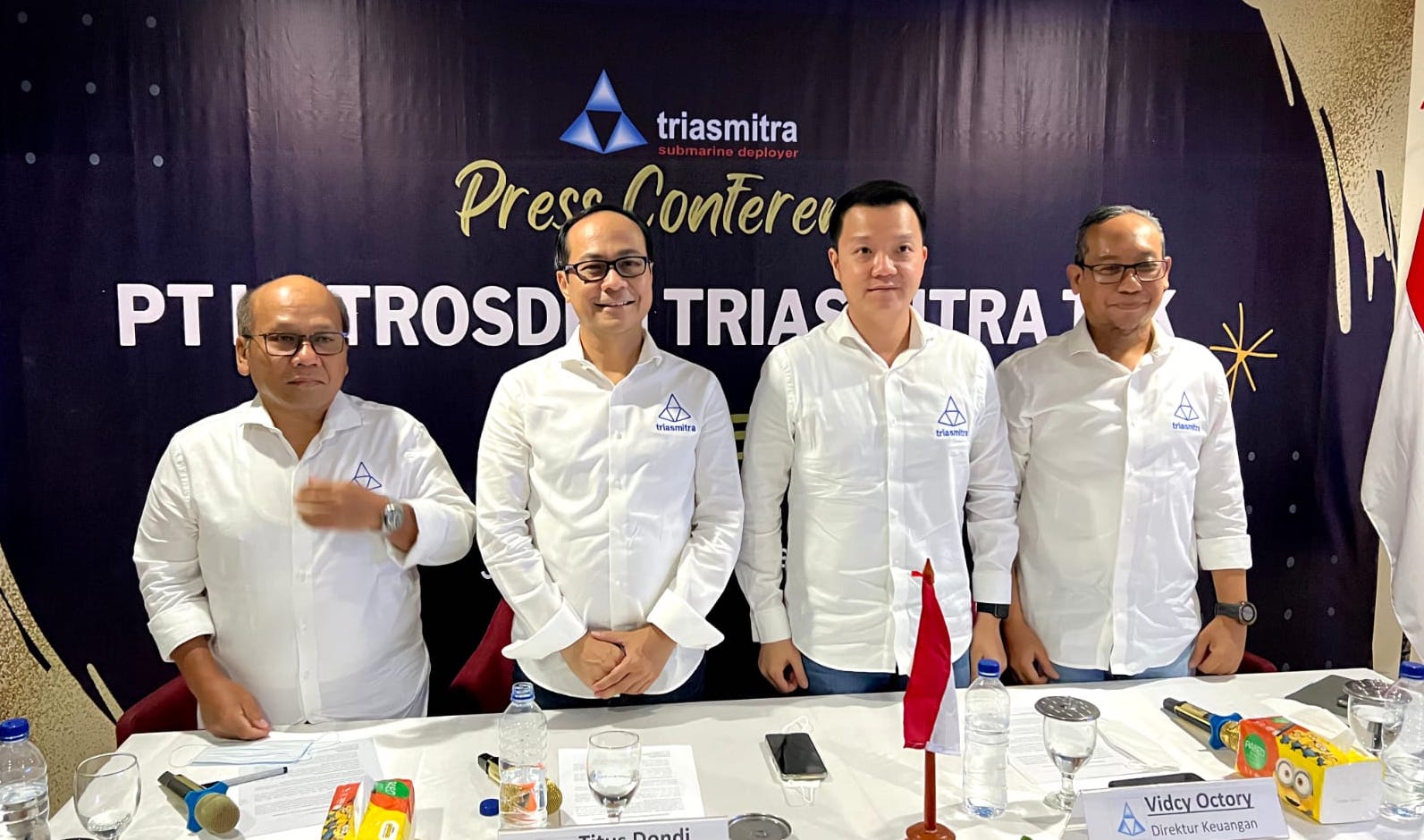 Pengurus Ketrosden Triasmitra usai paparan kinerja perseroan. FOTO - ISTIMEWA Surplus 101 Persen, Juni 2025 KETR Raup Laba Rp127 Miliar