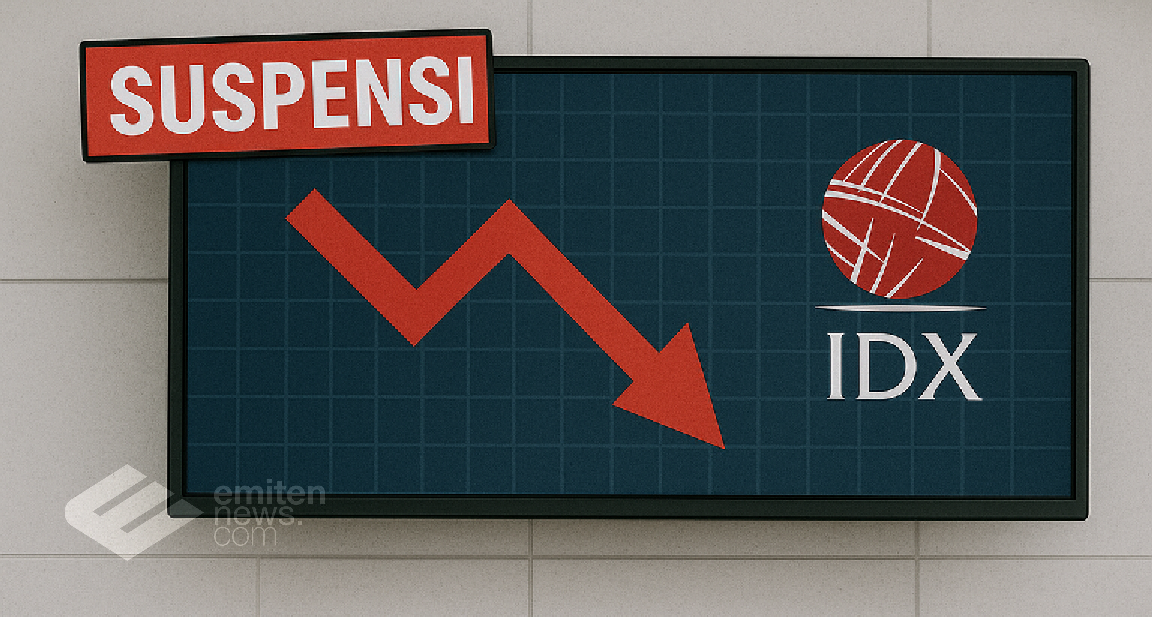 Ilustrasi suspensi BEI. EmitenNews.com/Akhmad Jiharka. Tiga Saham Terbang Digembok, Satunya Melejit 5.096 Persen