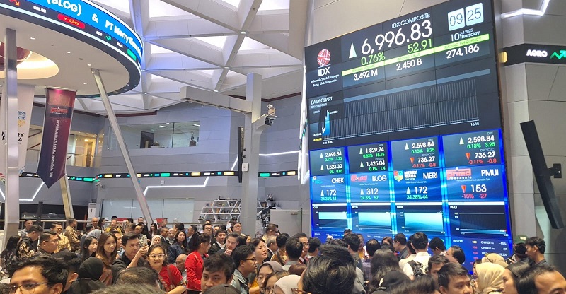 Lantai perdagangan saham di BEI. IHSG Tembus Level 8.003 di Sesi I, 10 Sektor Terbang!