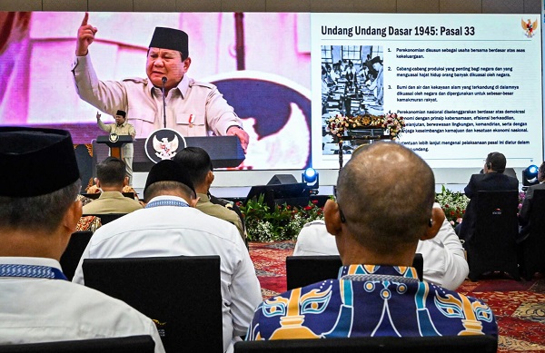 Presiden Prabowo Subianto ketika menghadiri pembukaan APKASI Otonomi Expo Tahun 2025 di ICE BSD, Tangerang, Provinsi Banten.(Foto: Setkab) Presiden: Tidak Ada Pemutihan Lahan yang Dikuasai Tanpa Hak