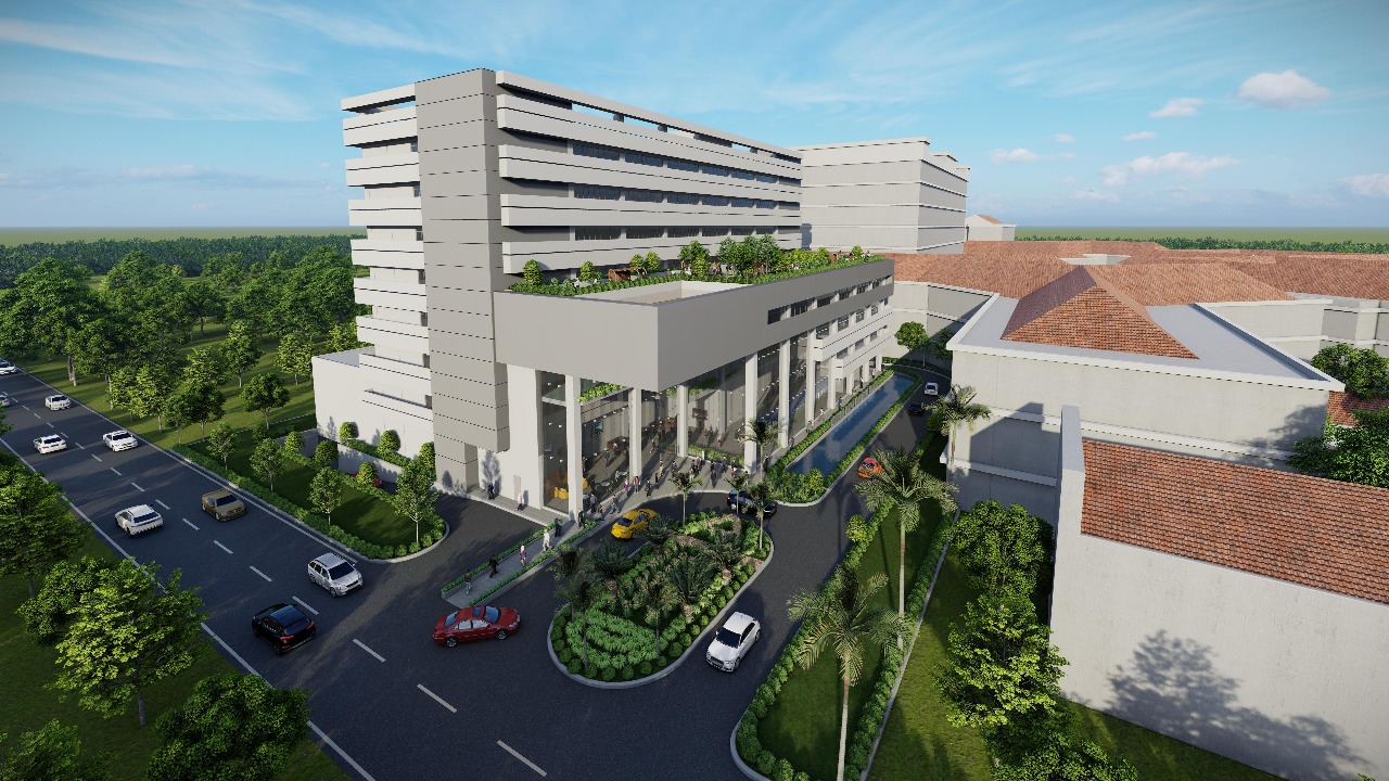 ilustrasi desain Gedung Pusat Onkologi di RSUP H. Adam Malik Medan. DOK/ISTIMEWA Lampaui Target! Pembangunan RSUP Adam Malik Medan Capai 17,37 Persen