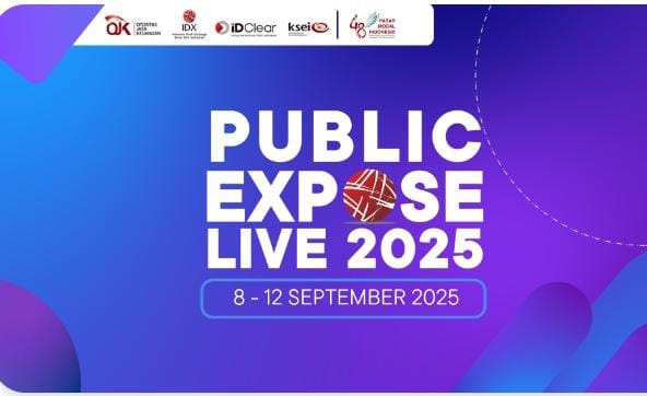 Public Expose Live kembali diadakan secara virtual selama 5 hari berturutturut, dari tanggal 8–12 September 2025 dan terdapat 44 Perusahaan Tercatat yang berpartisipasi. Public Expose Live 2025 diselenggarakan sebagai salah satu layanan SRO kepada Perusahaan Tercatat untuk mendukung pelaksanaan kewajiban keterbukaan informasi kepada publik. Pasar Modal Gelar Public Expose Live 2025, Ini Tujuannya