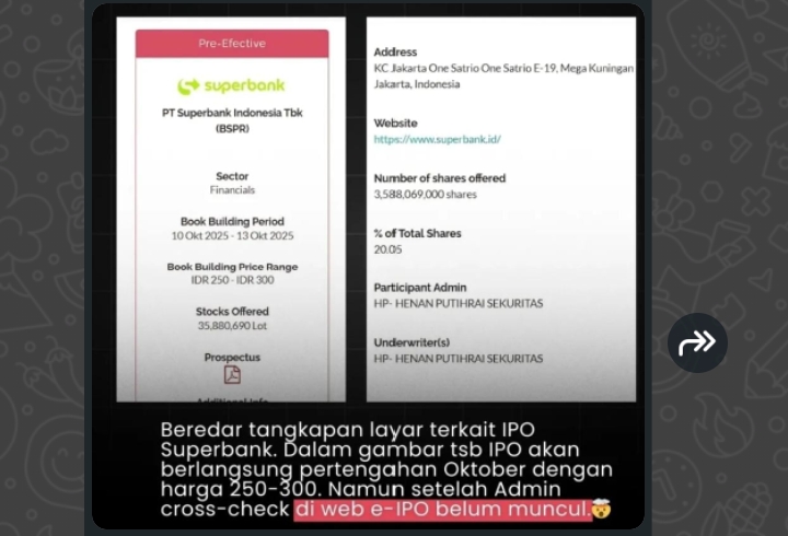 Heboh, Isu IPO Superbank Milik EMTK, BEI: Hoaks!