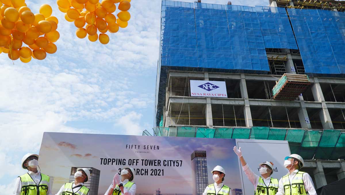 Intiland Gelar Topping Off Tower City57 Apartemen Fifty Seven Promenade