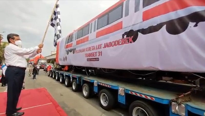 PT INKA Kirim Rangkaian Terakhir LRT Jabodetabek Senilai Total Rp3,9 Triliun