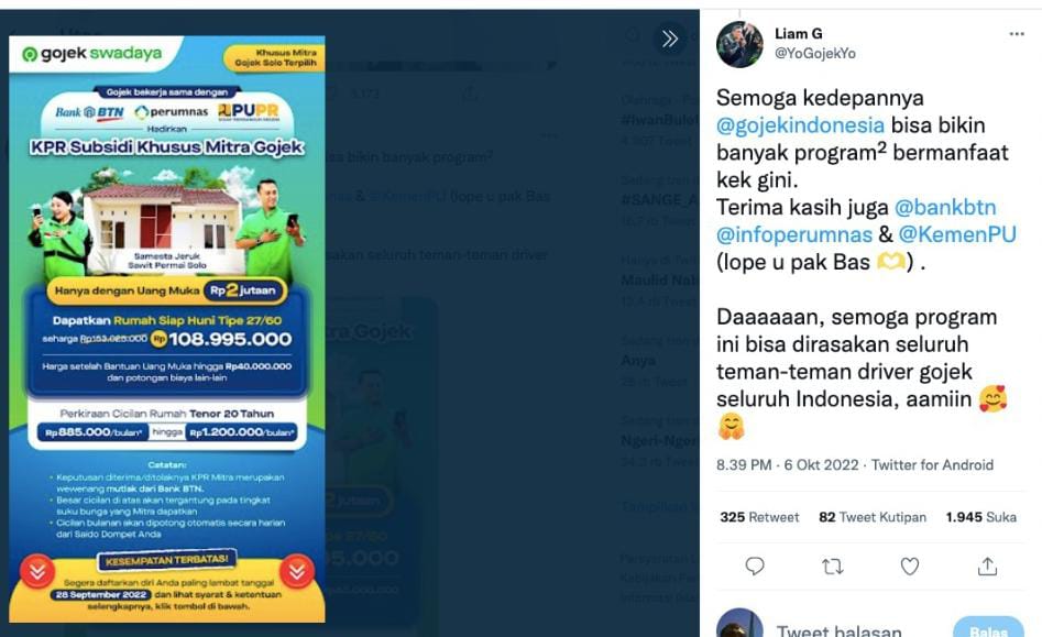 Viral! Berkat KPR BTN (BBTN) Babang Gojek Punya Rumah Impian