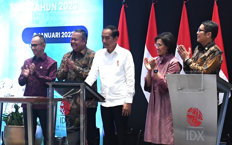 Resmikan Pembukaan Perdagangan BEI, Presiden: 2023 Tahun Ujian, Tetap Waspada