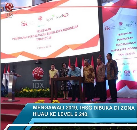 Optimisme 2019, IHSG dibuka Menguat 10,4 Poin Ke 6.204