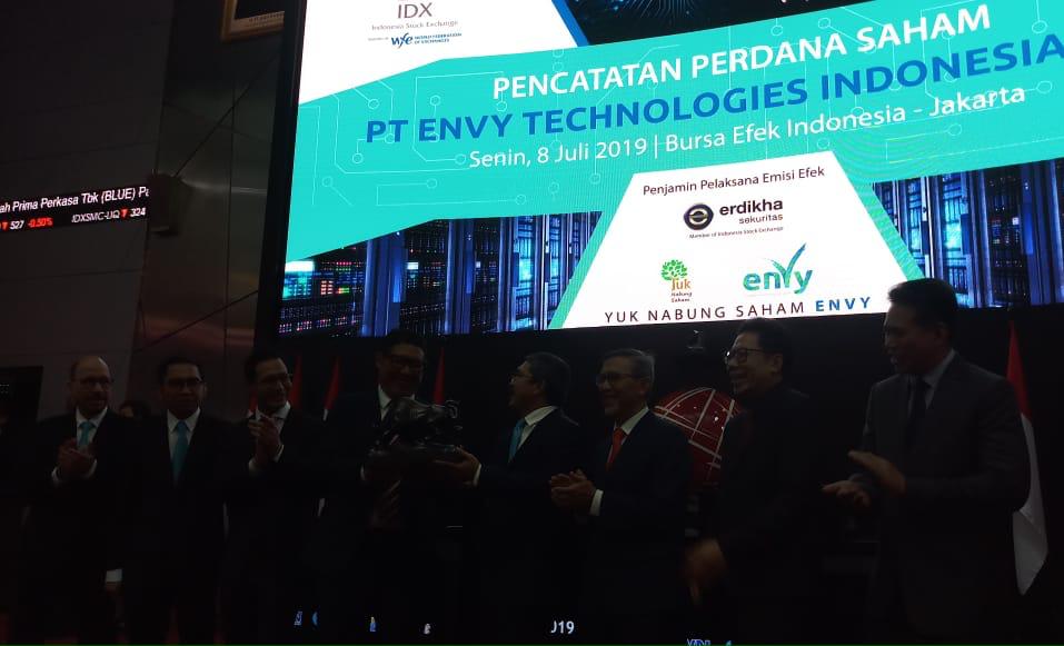 Naik 50 Persen,  Saham PT Envy Technologies Indonesia  (ENVY) Resmi Mencatatkan 600 juta Sahamnya di BEI