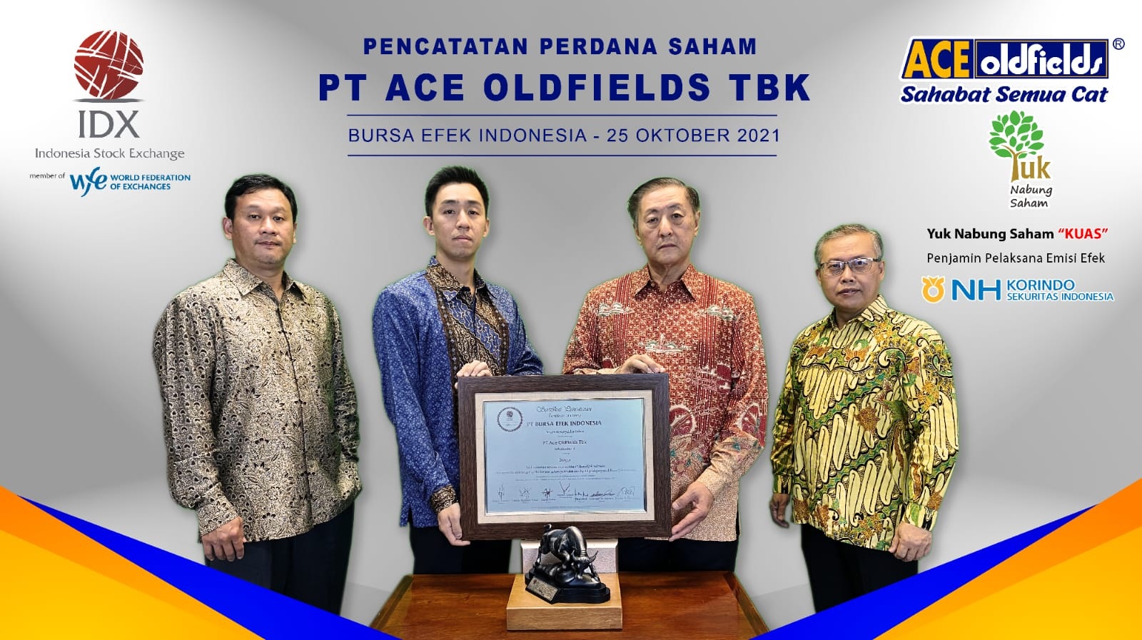 Resmi Melantai di BEI, Listing Perdana Ace Oldfields (KUAS) Langsung Mentok ARA