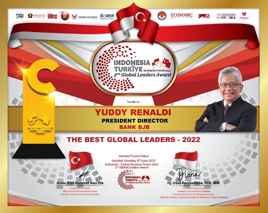 BJBR Bank BJB Raih Penghargaan Indonesia-Turkiye Global Leaders Business Forum & Award II 2022
