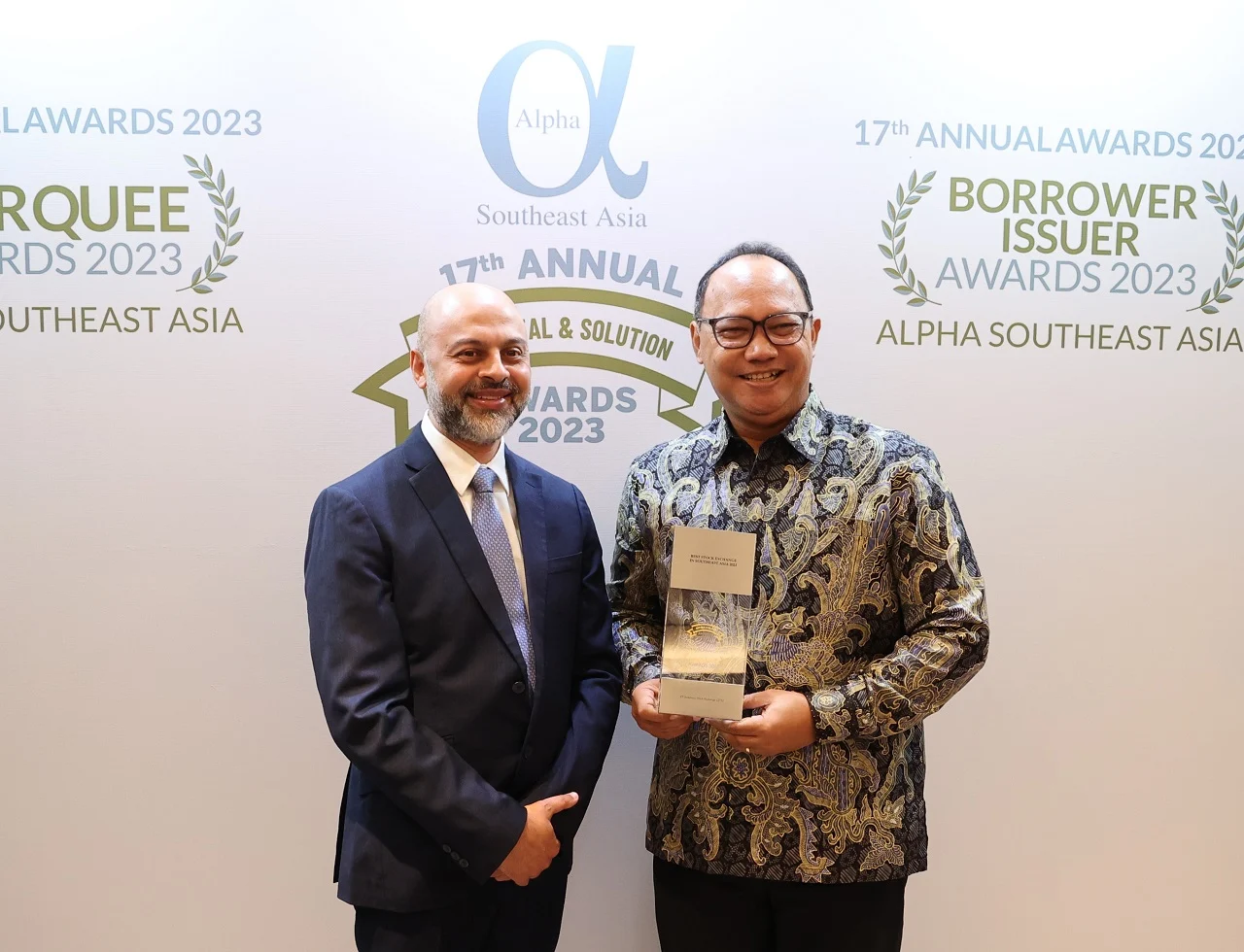 BEI Raih Penghargaan sebagai The Best Stock Exchange in Southeast Asia tahun 2023