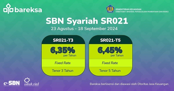 Pemerintah Tawarkan Sukuk Ritel Seri SR021 untuk Biayai Infrastruktur