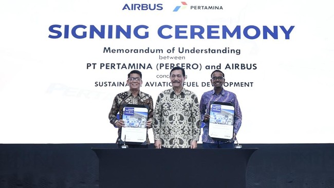 Kembangkan Sustainable Aviation Fuel, Pertamina-Airbus Bekerja Sama