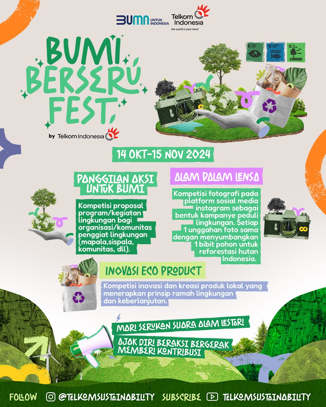 Bumi Berseru Fest 2024, Telkom Ajak Masyarakat Lestarikan Lingkungan 